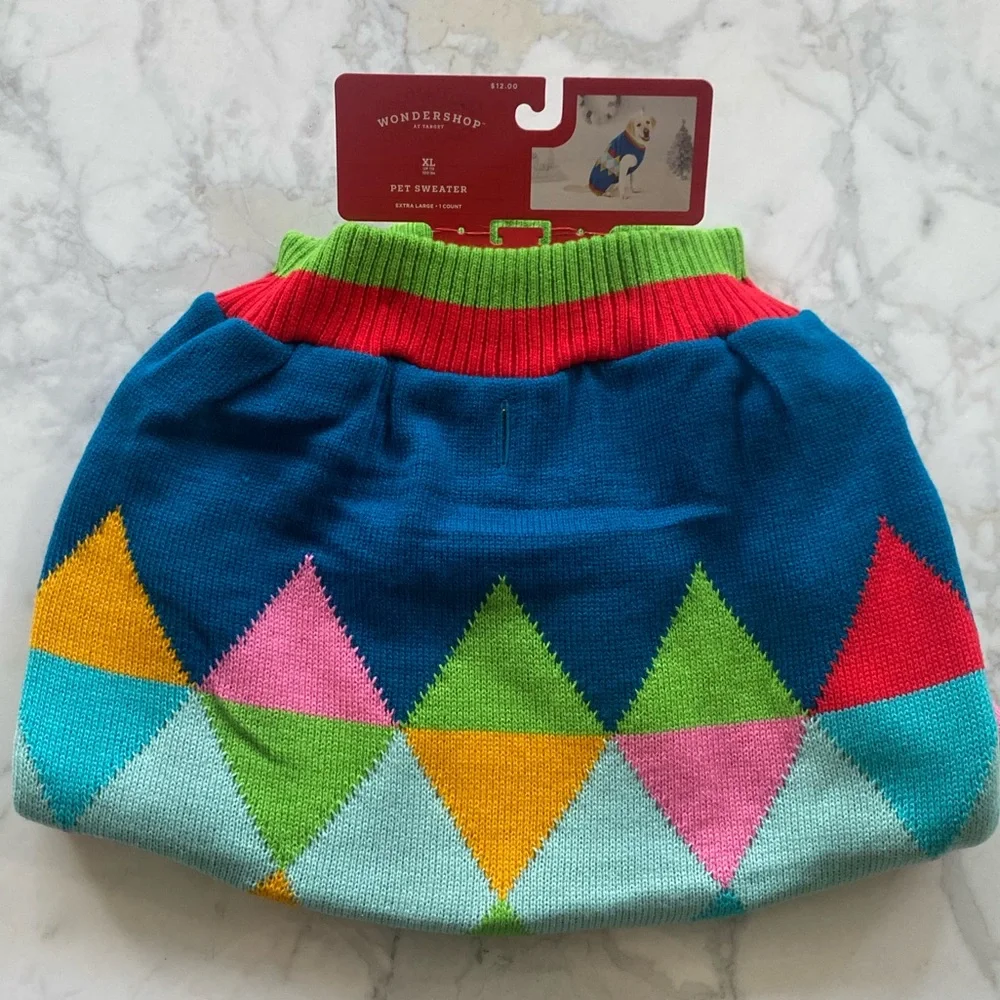 Dog Sweater size‎ XL argyle print
